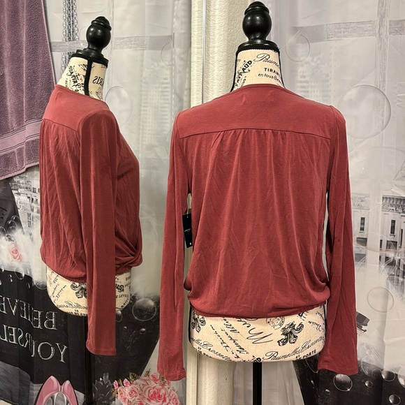 NWT Lucky Brand Faux Wrap Blouse - Picture 3 of 7